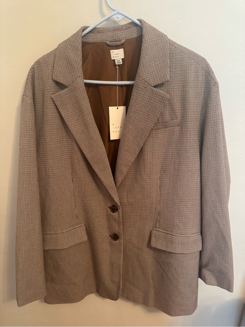 a new day Women's Brown Micro-Check Blazer